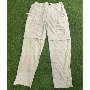 Convertible Cargo Hiking Pants Tan Khaki Nylon Zip Off Shorts Mens M 30